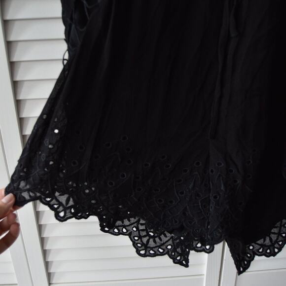 IRO Romper Size 40 Black Eyelet Embroidered Florya Romper | Size 40 - Picture 4 of 9